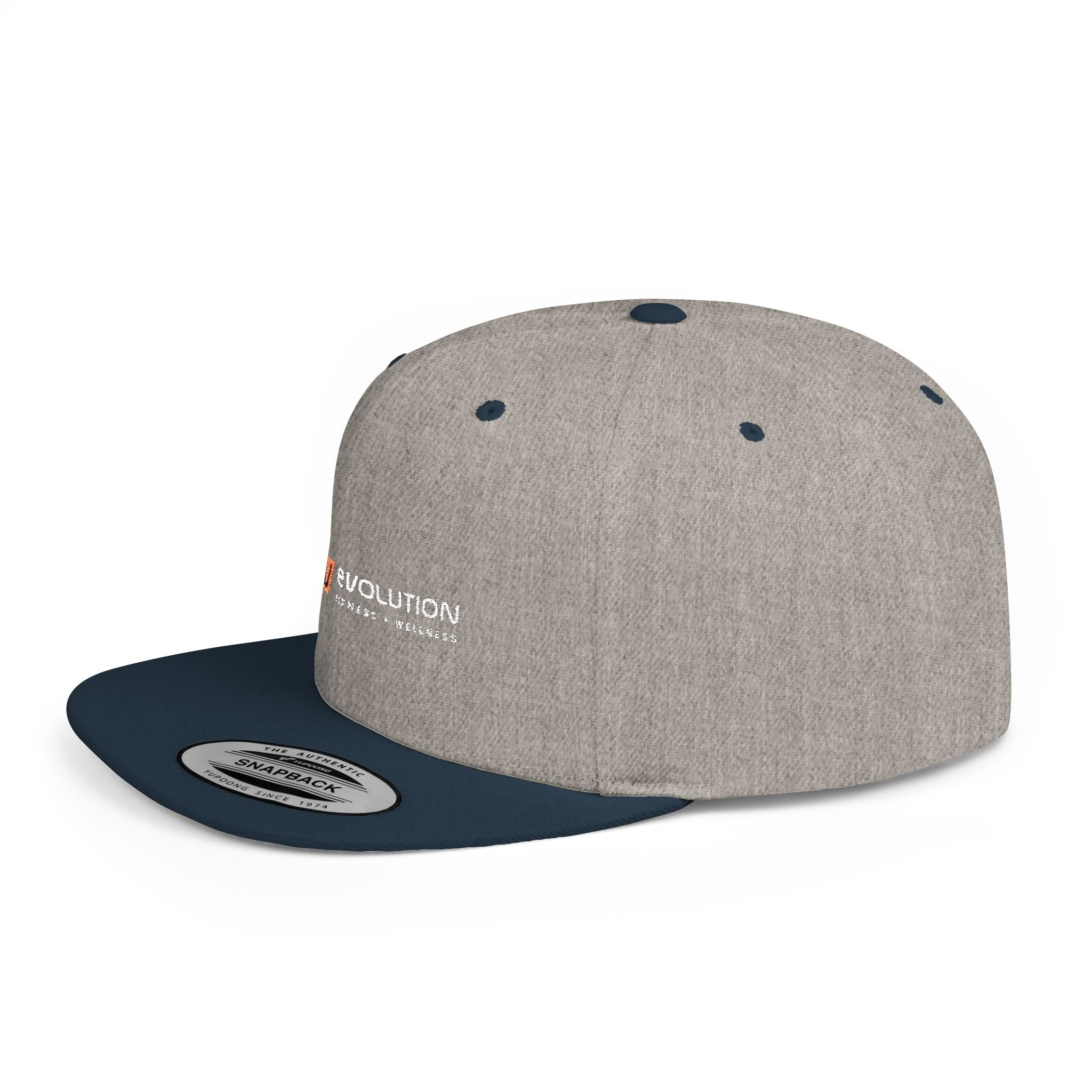 Flat Bill Snapback white logo