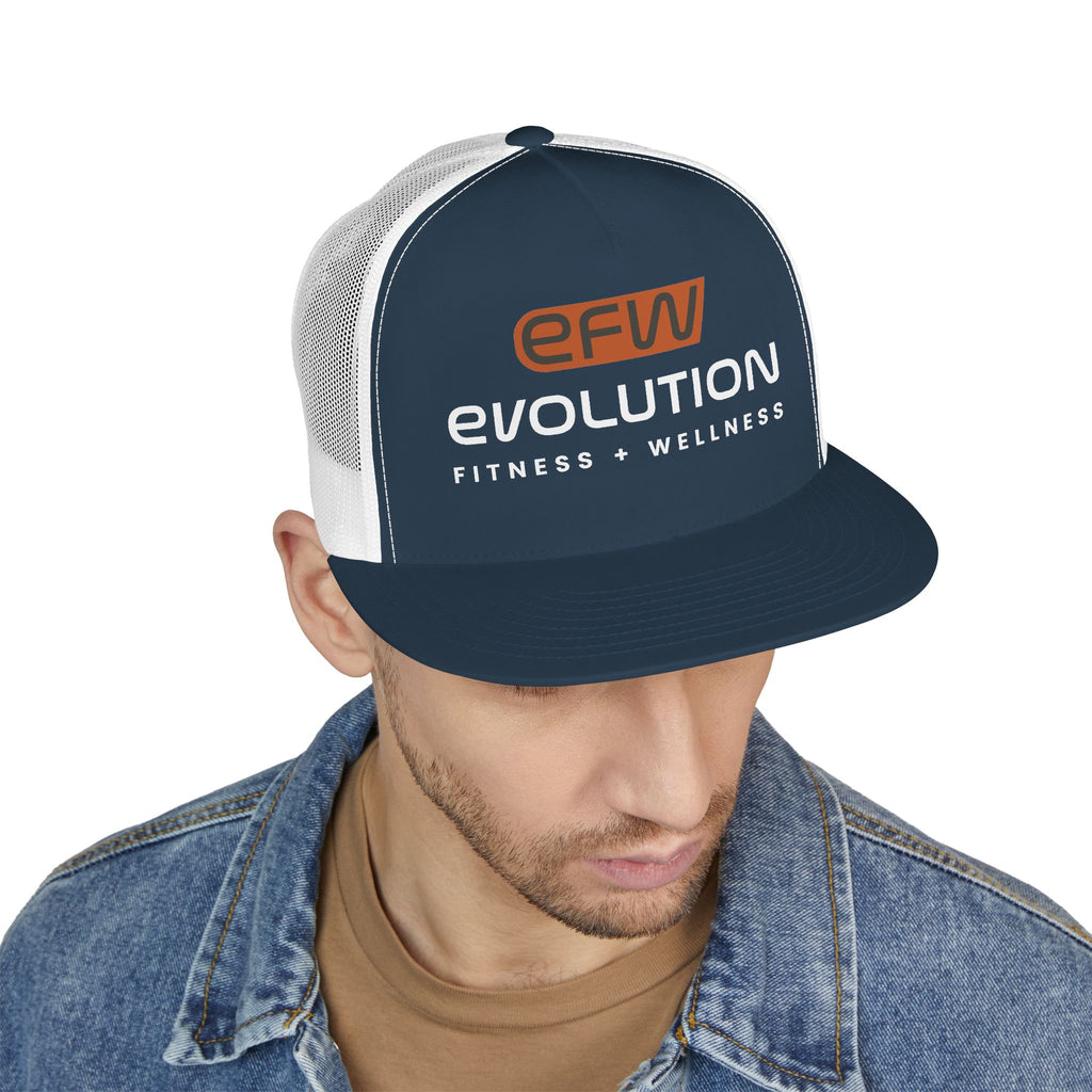 5 Panel Trucker Cap white logo