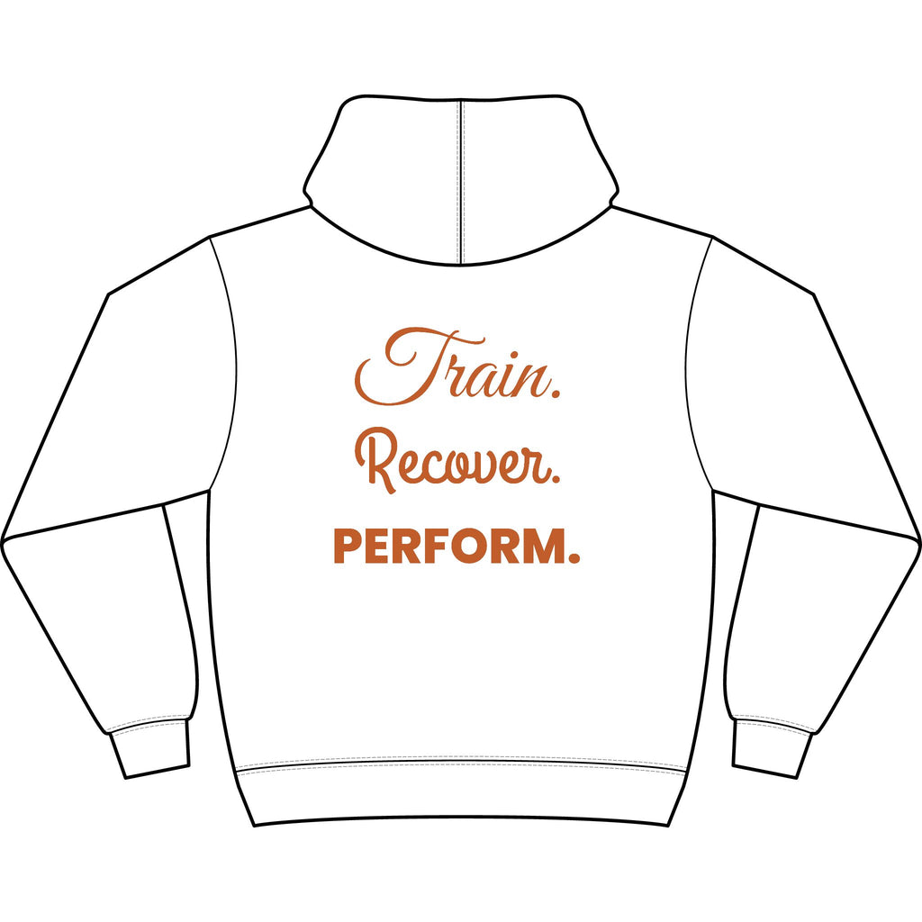 Train. Recover. PERFORM. Men's Box Hoodie black logo