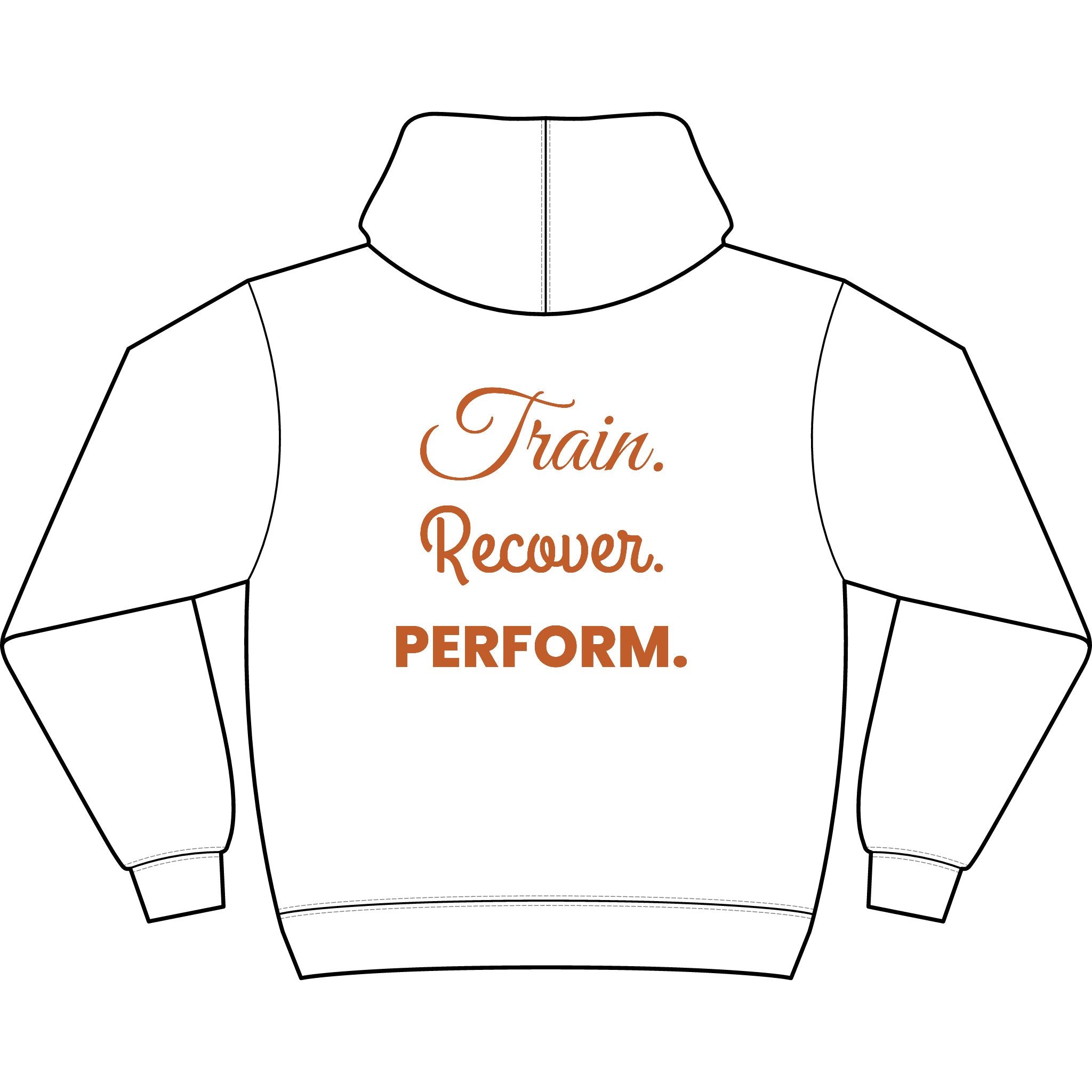 Train. Recover. PERFORM. Men's Box Hoodie black logo