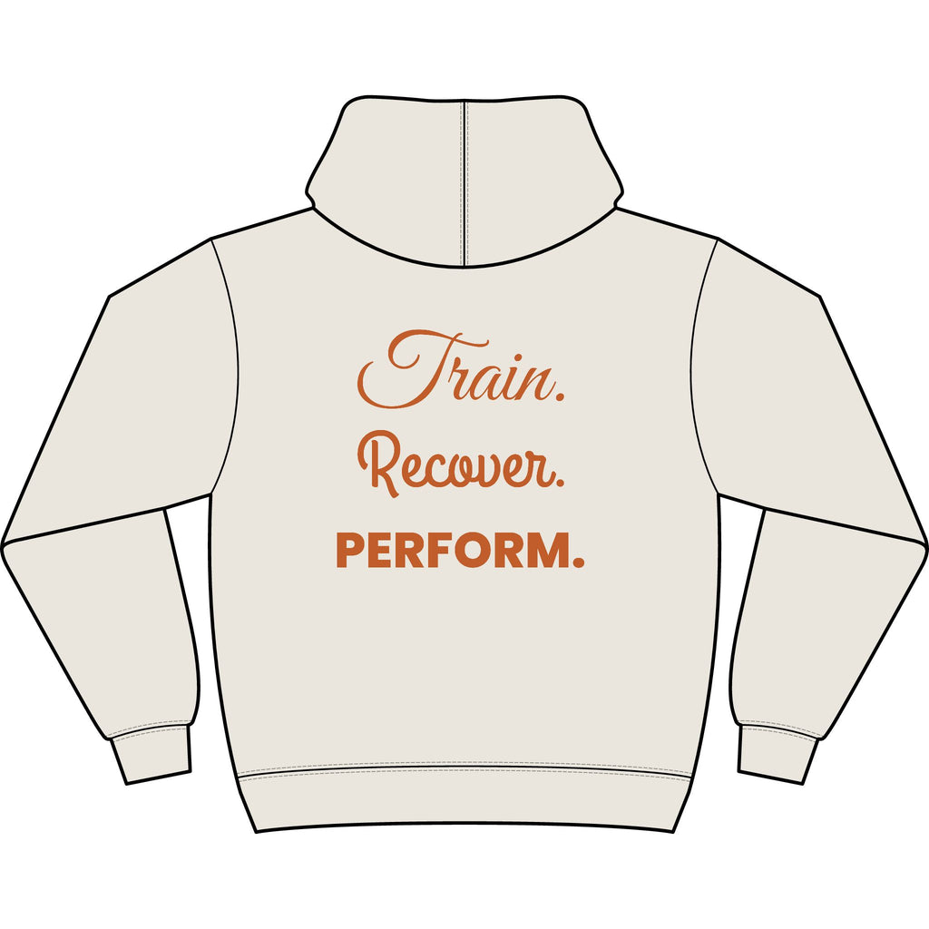 Train. Recover. PERFORM. Men's Box Hoodie black logo