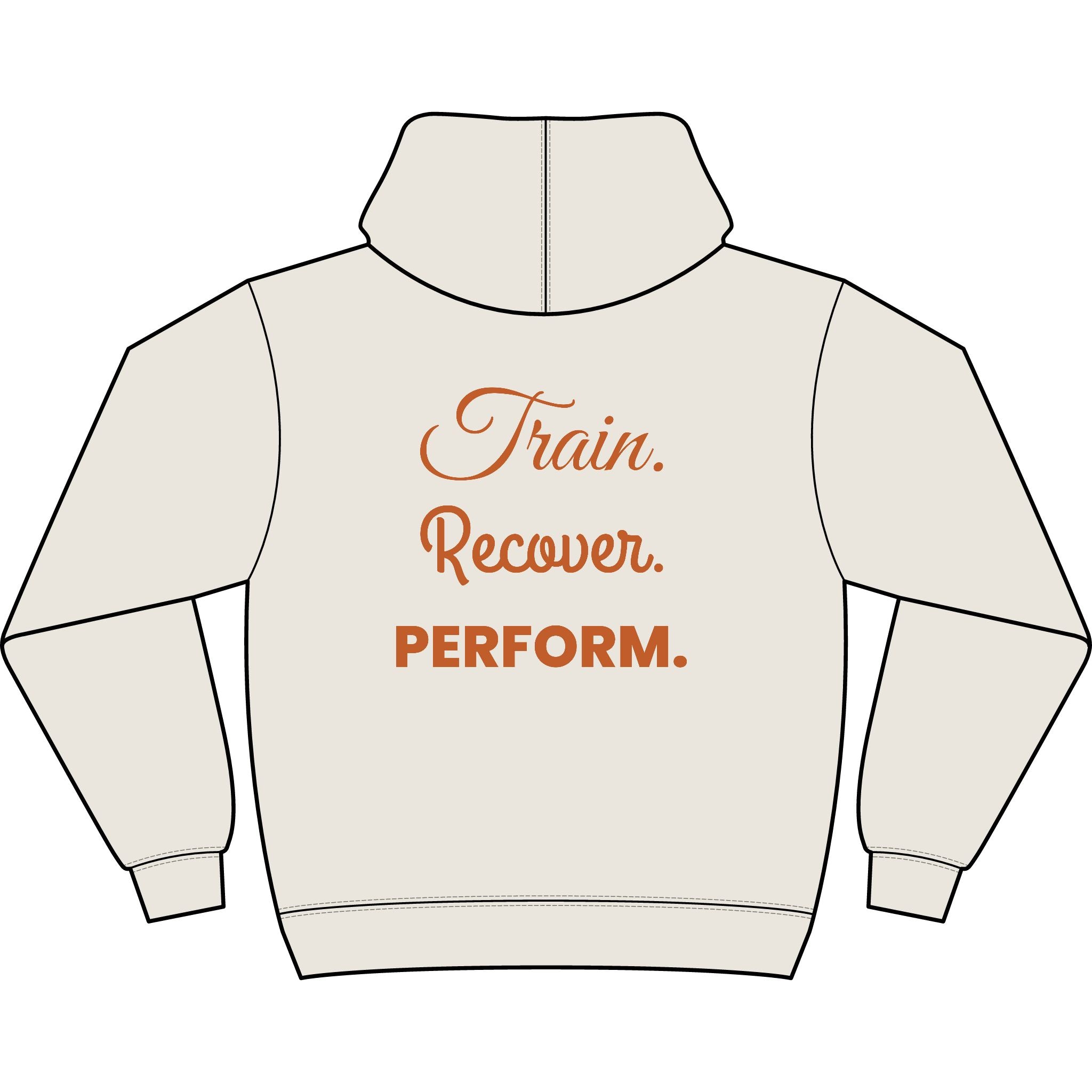 Train. Recover. PERFORM. Men's Box Hoodie black logo