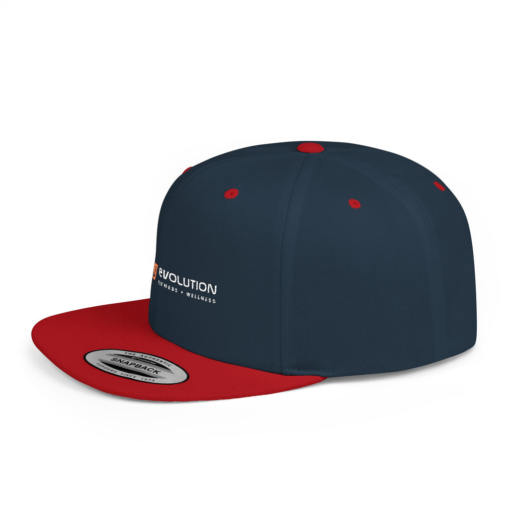 Flat Bill Snapback white logo