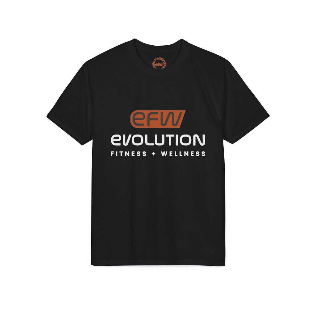 Black Bet On YOU performance T-shirt, front view with EFW logo