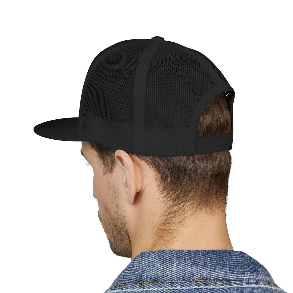 5 Panel Trucker Cap white logo