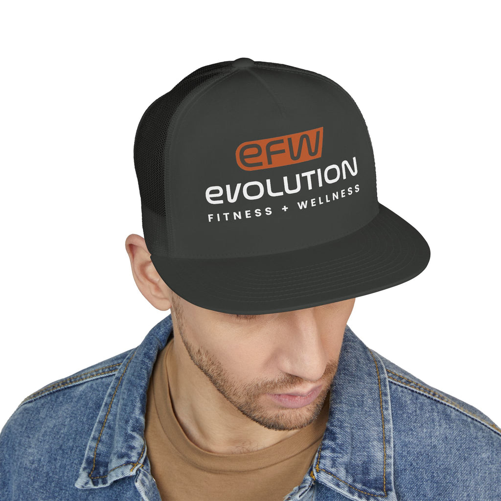 5 Panel Trucker Cap white logo