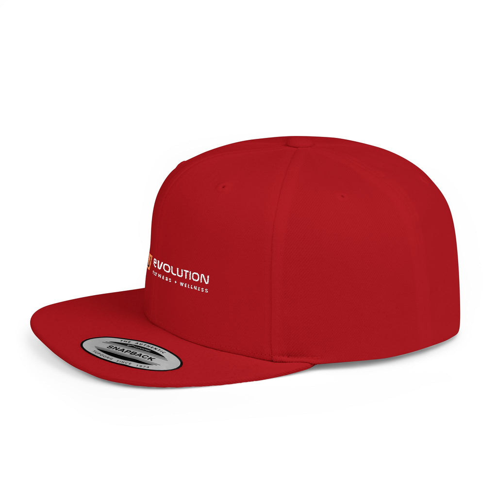 Flat Bill Snapback white logo