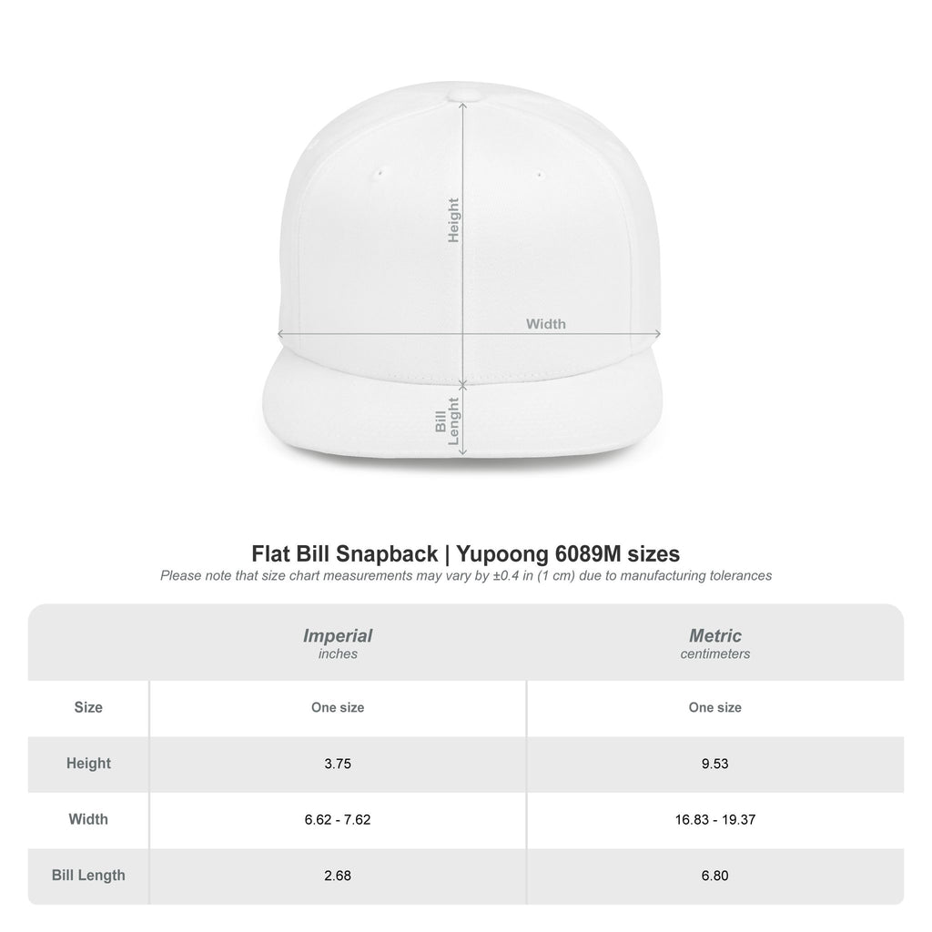 Flat Bill Snapback white logo