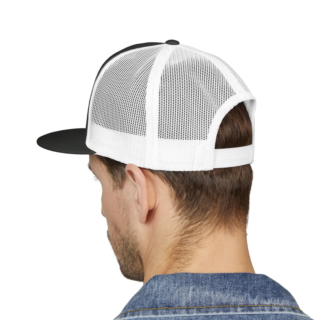 5 Panel Trucker Cap white logo
