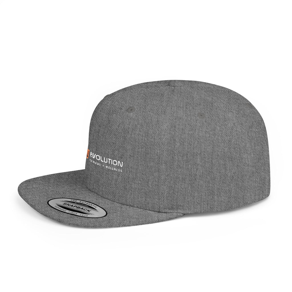 Flat Bill Snapback white logo