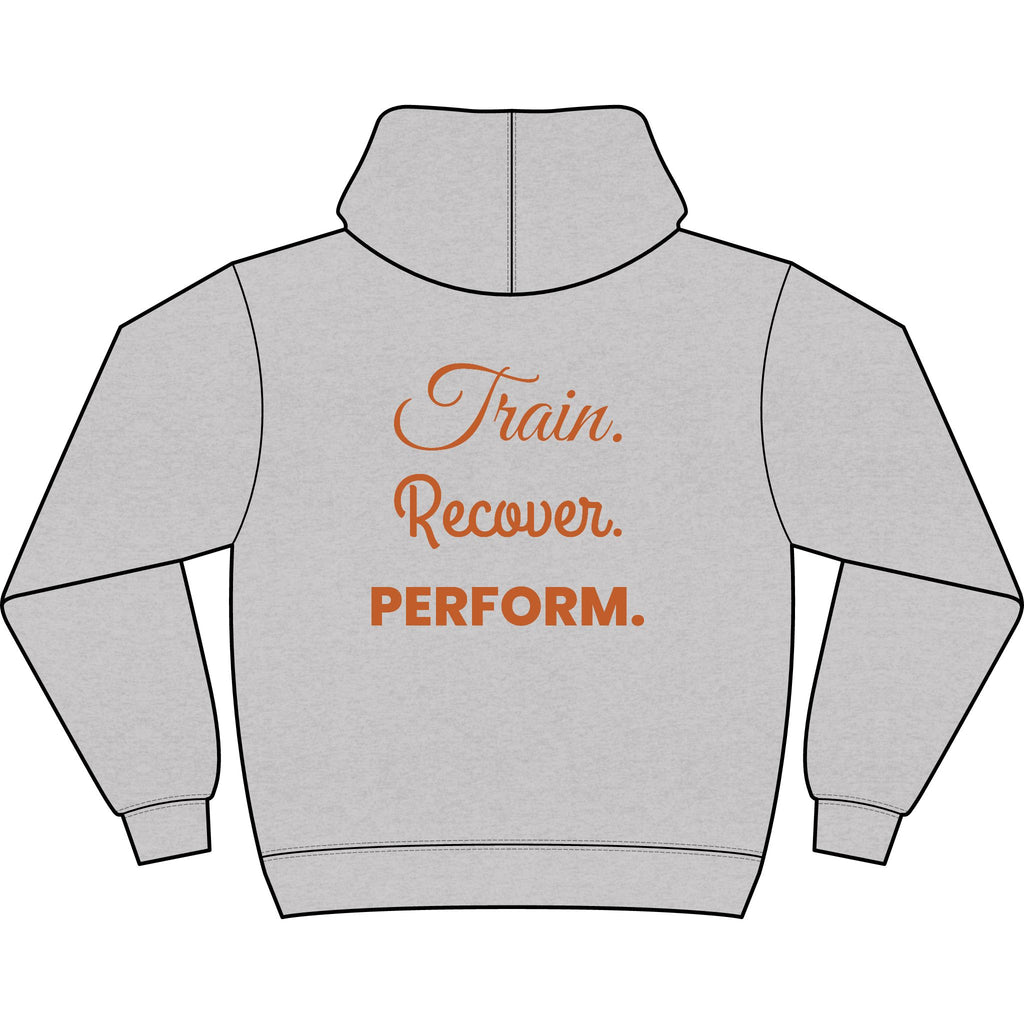 Train. Recover. PERFORM. Men's Box Hoodie black logo