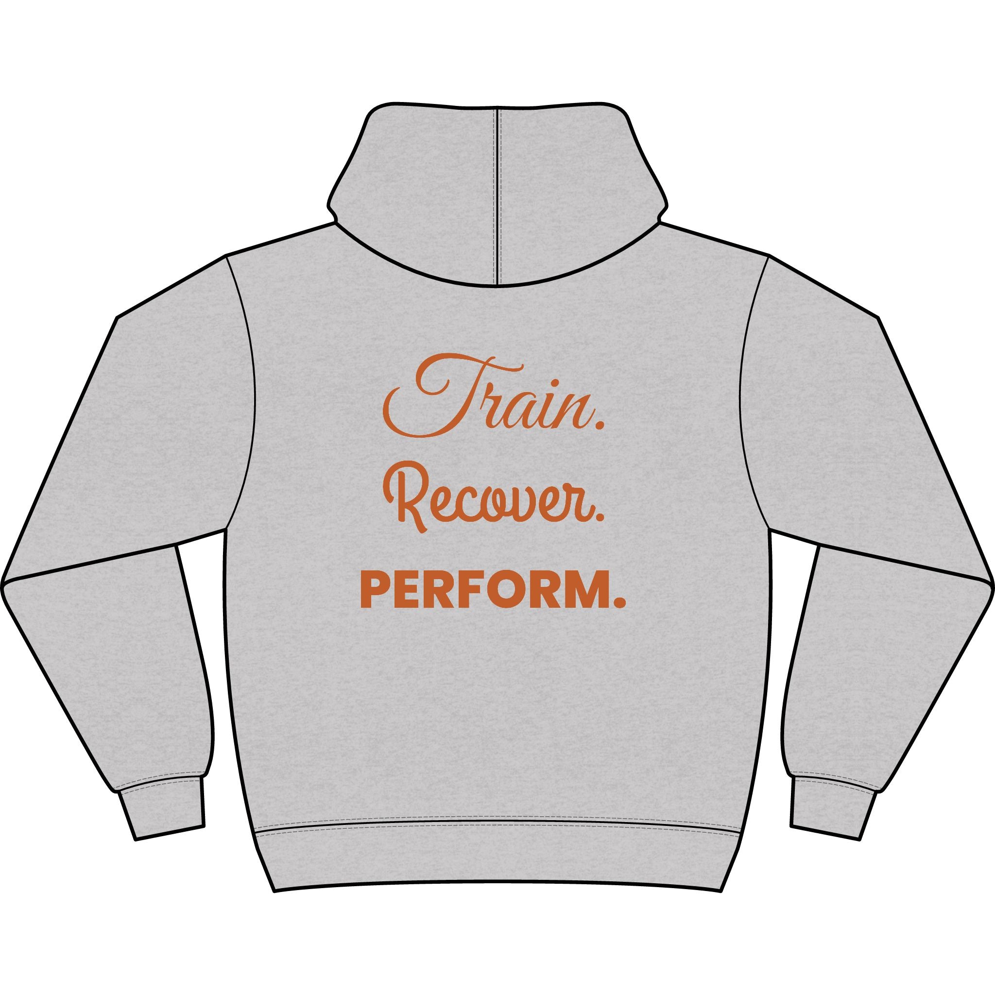 Train. Recover. PERFORM. Men's Box Hoodie black logo