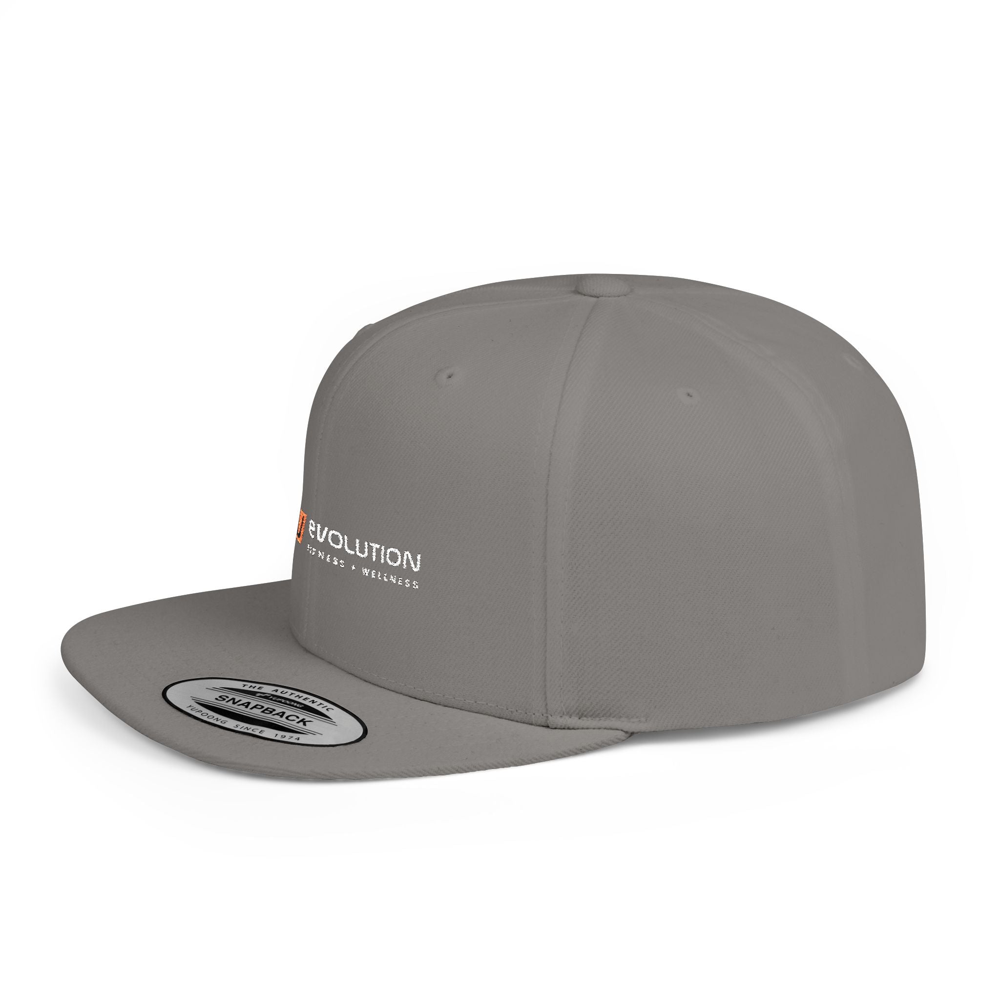 Flat Bill Snapback white logo