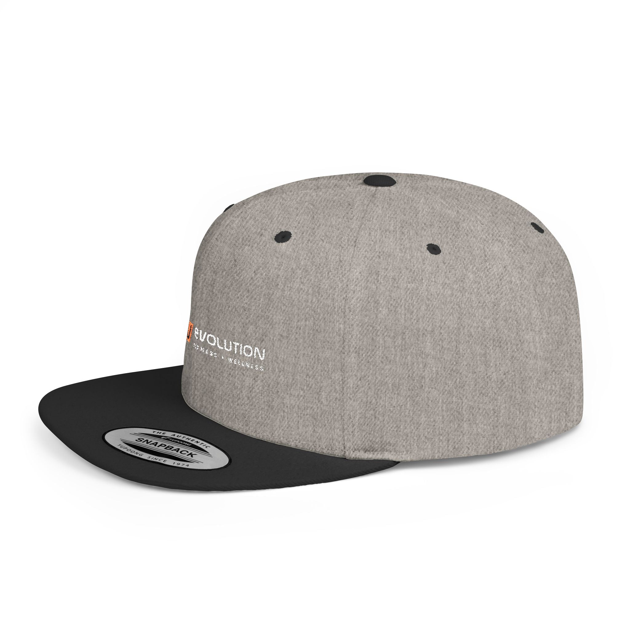 Flat Bill Snapback white logo