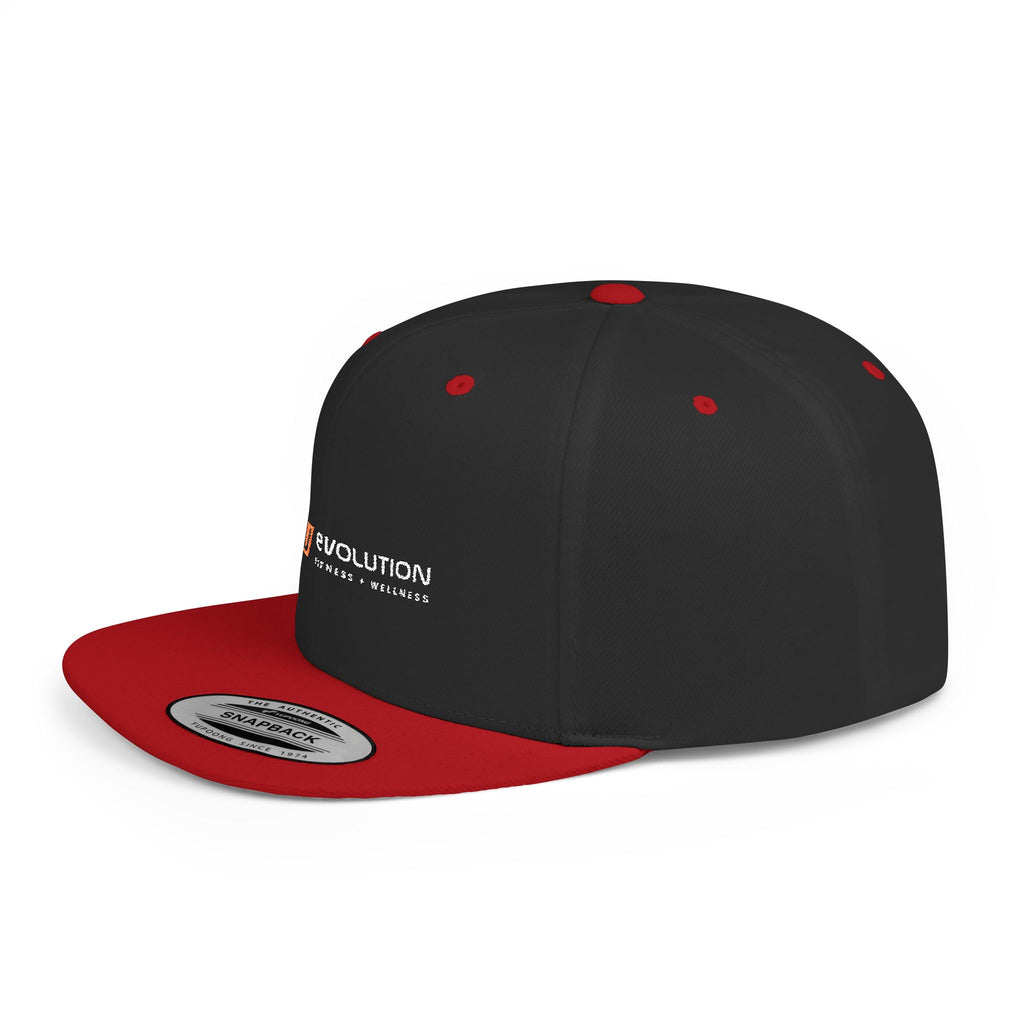 Flat Bill Snapback white logo