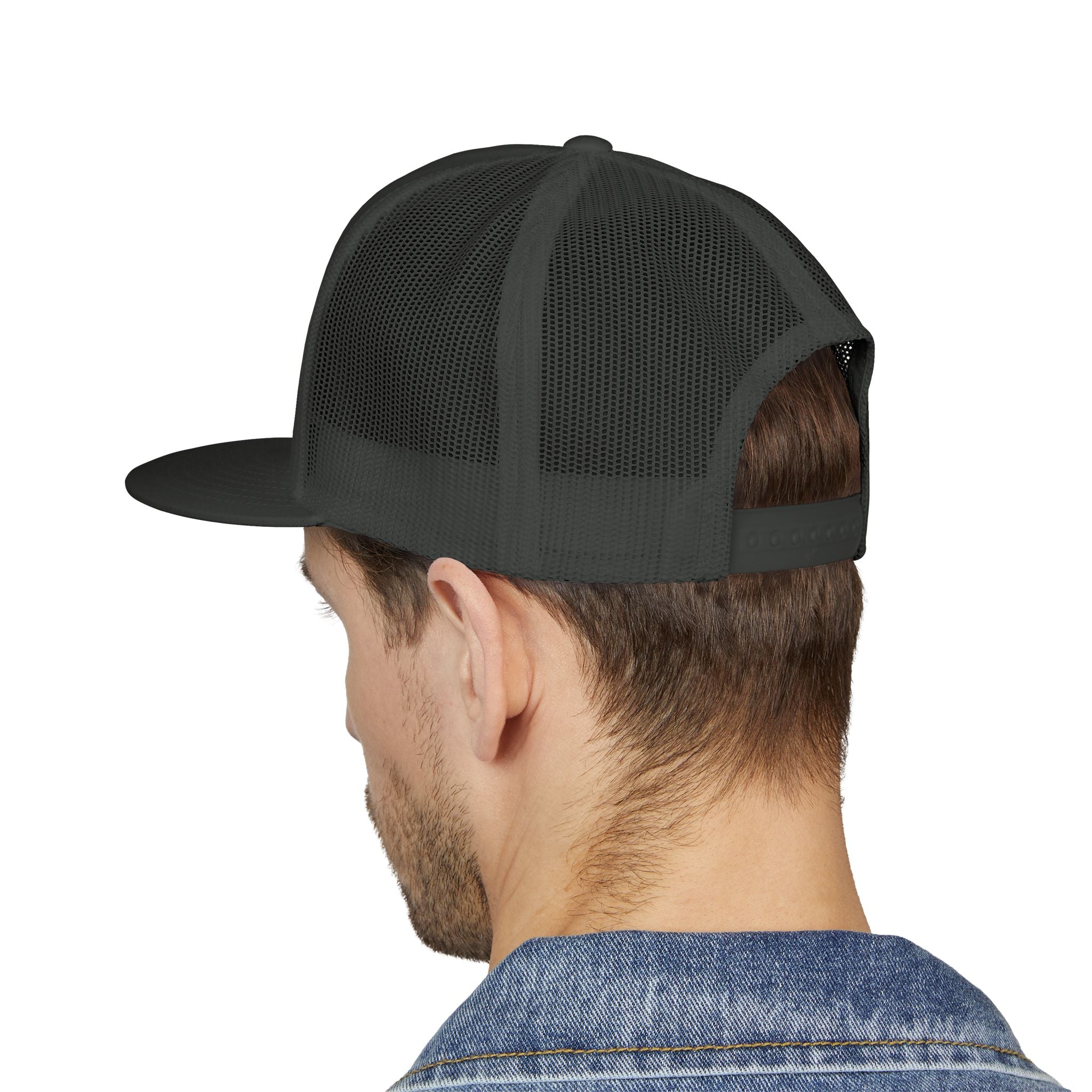 5 Panel Trucker Cap white logo