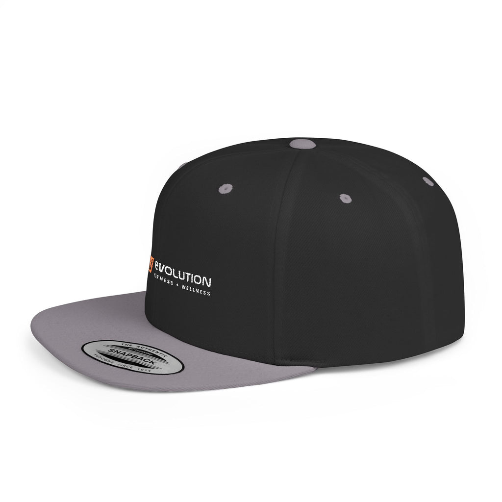 Flat Bill Snapback white logo