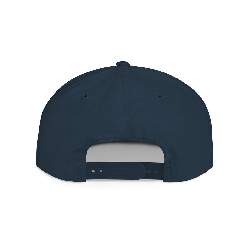 Flat Bill Snapback white logo