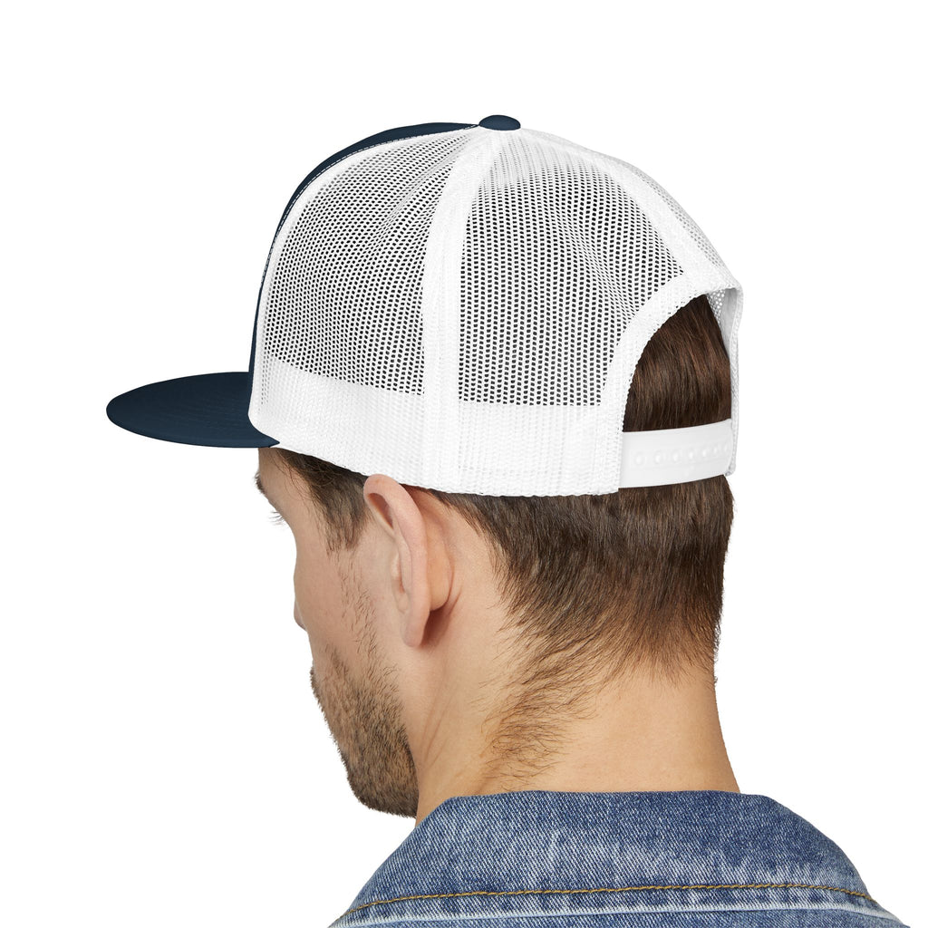 5 Panel Trucker Cap white logo