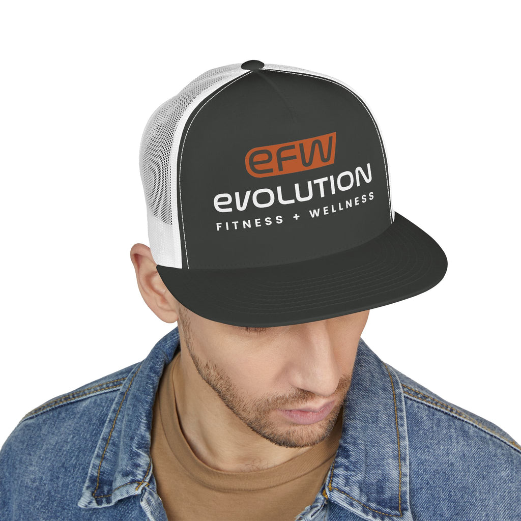 5 Panel Trucker Cap white logo