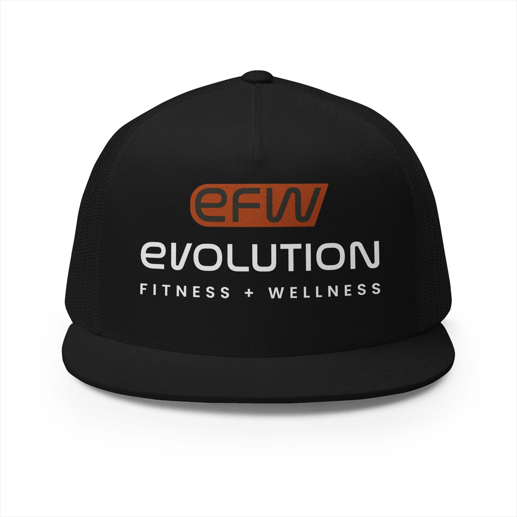 5 Panel Trucker Cap white logo