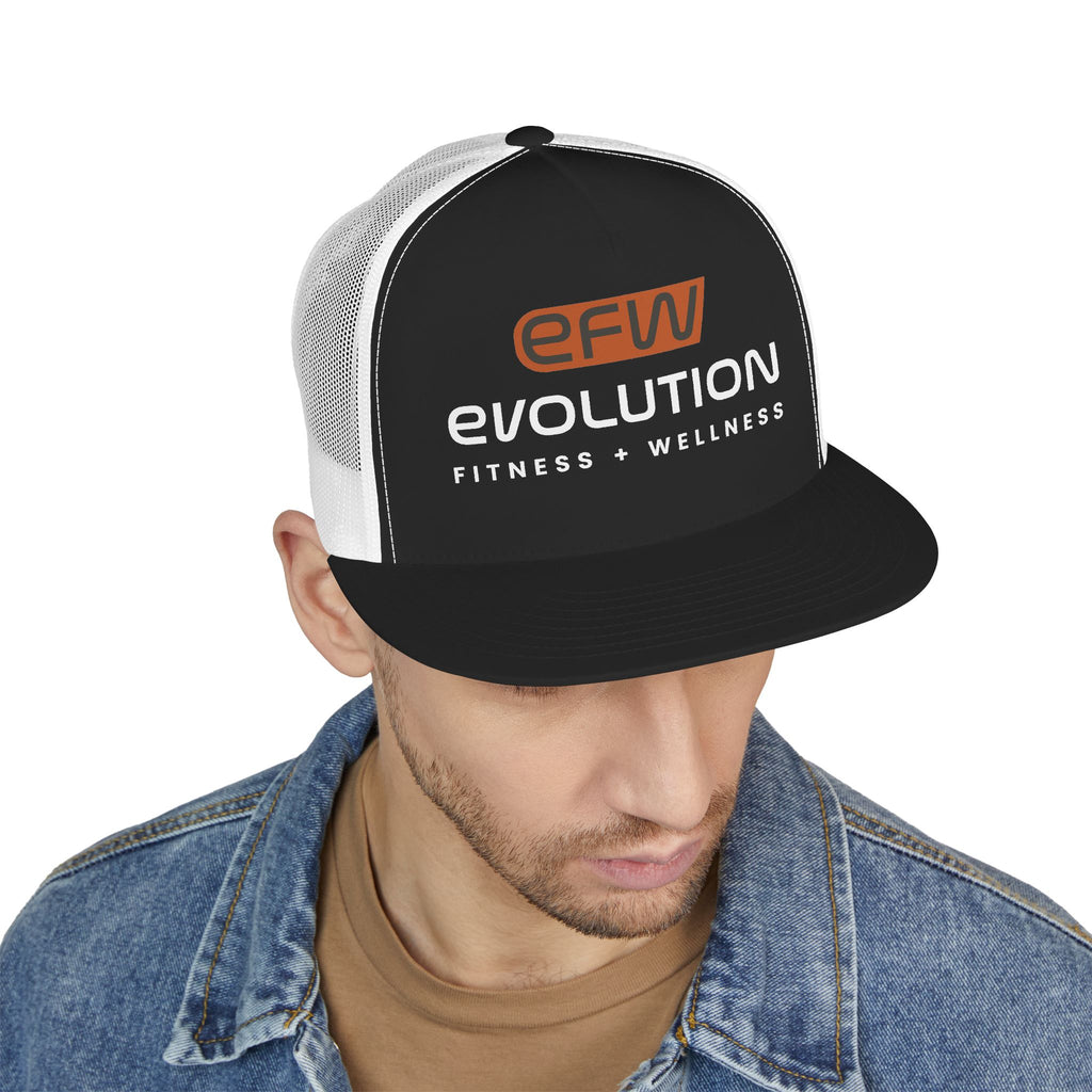5 Panel Trucker Cap white logo