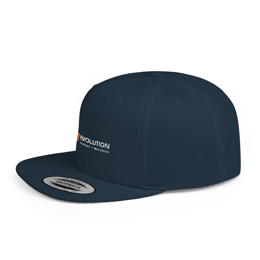 Flat Bill Snapback white logo