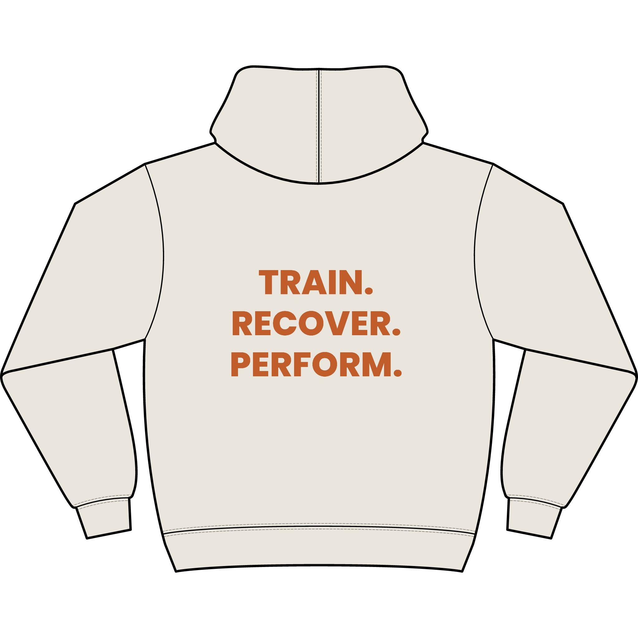 Men's Box Hoodie — TRAIN. RECOVER. PERFORM.