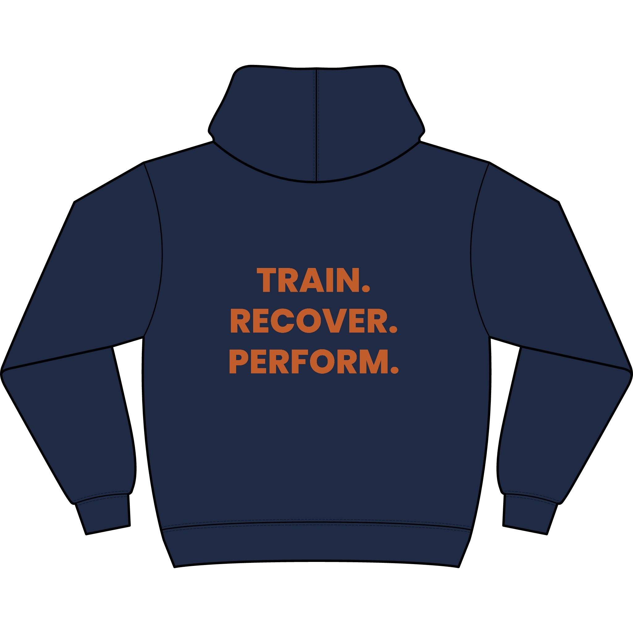 Men's Box Hoodie — TRAIN. RECOVER. PERFORM.
