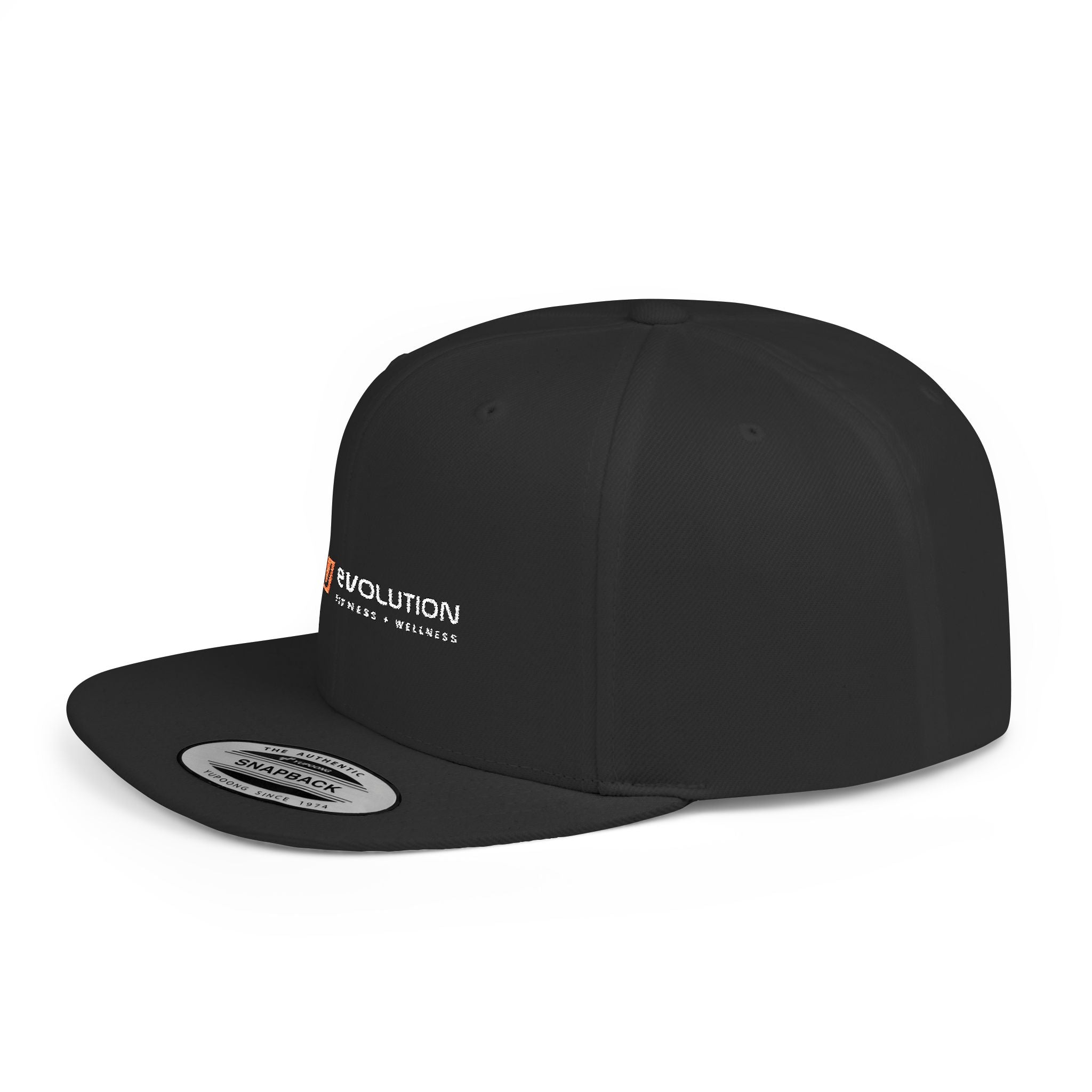 Flat Bill Snapback white logo