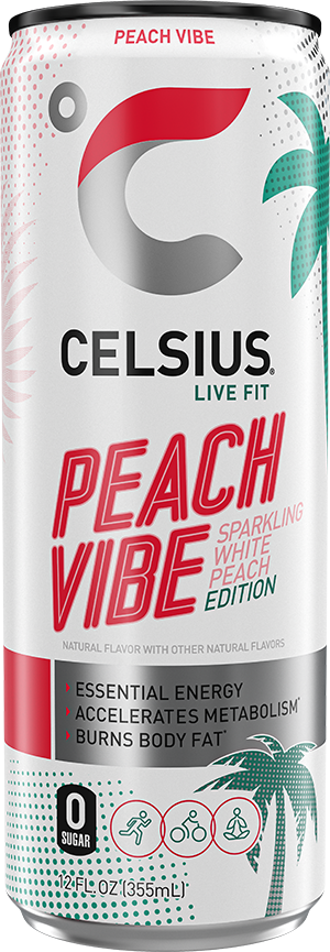 CELSIUS Peach Vibe 355 mL can
